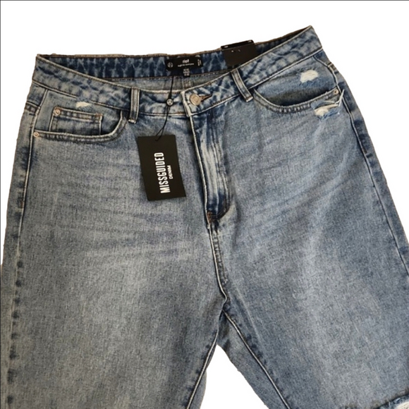 NWT Womens MISSGUIDED Riot high rise distressed mom jeans size 10S. - Picture 8 of 15